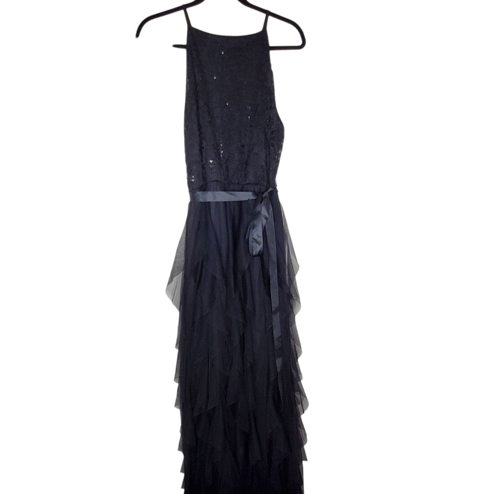 Candalite Sequin Lace Maxi Dress Size 1X Tiered Tulle Skirt Evening‎ Gown NEW - Picture 8 of 16